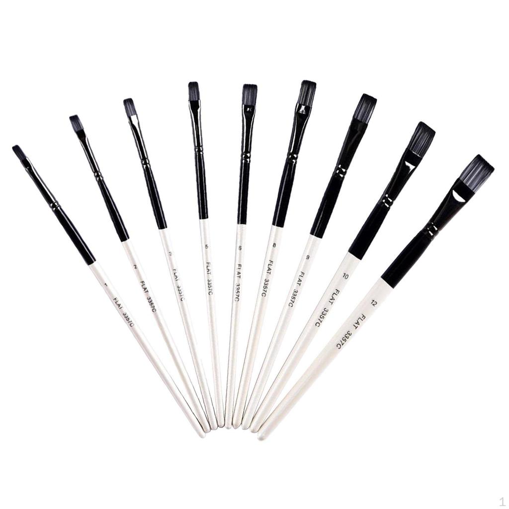 10-Piece Assorted Artist Paint Brush Set for Various Painting Surfaces Oil, Acrylic, and