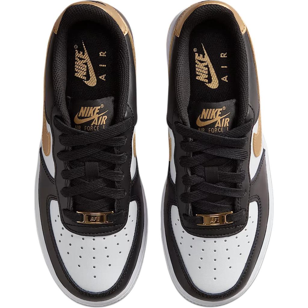 (GS) Nike Air Force 1 Low 'Black White Metallic Gold' Kids' CT3839-009