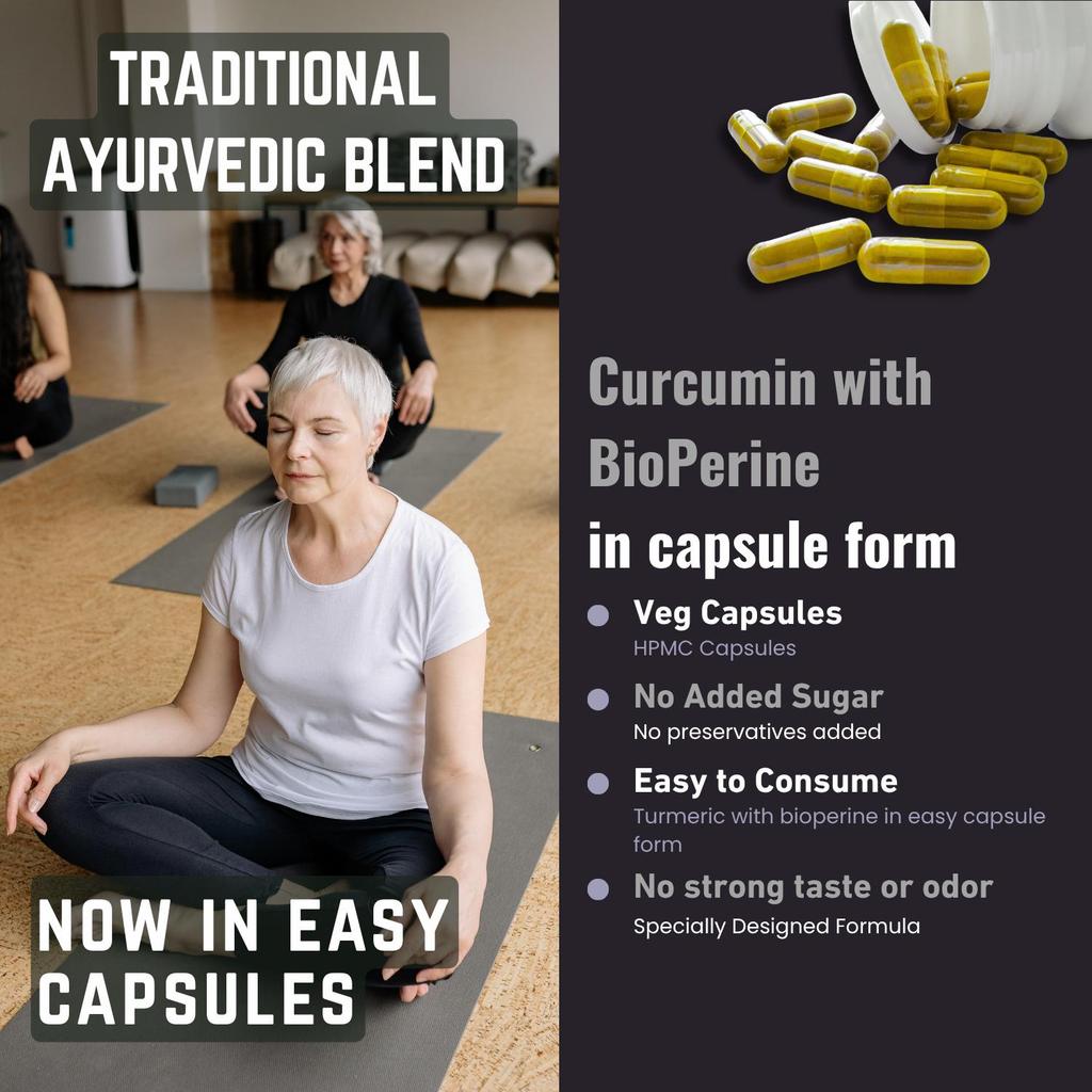 כמוסות כורכום כורכומין עם ביופרין | 1000 מ"ג | תוסף תזונה