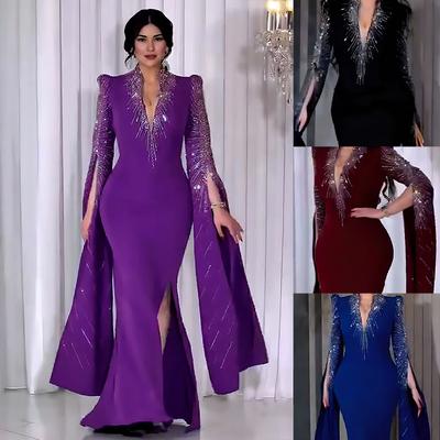 Vêtements pour femmes européens et américains mode haut de gamme luxe léger robe mode strass chauds style célébrité robe ajustée 9026