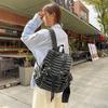 Zaino Scolastico Coreano ins Funzionale Stile Retro a Strisce Zaino Scolastico Studente 1011 Tendenza Primavera Nuovo Versatile Zaino di Grande Capacità
