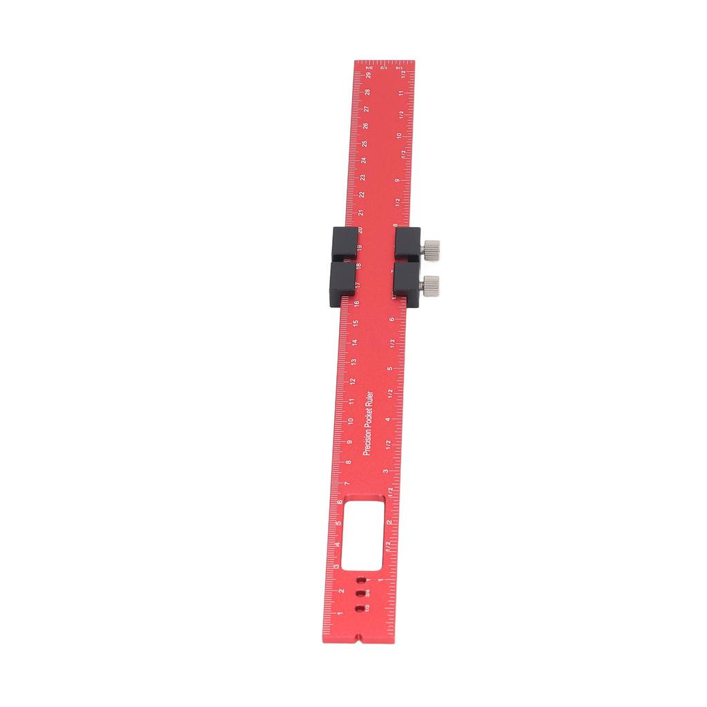 300mm Woodworking Scribing Ruler Aluminum Alloy Woodworking Pocket Slide Stop Marking Ruler