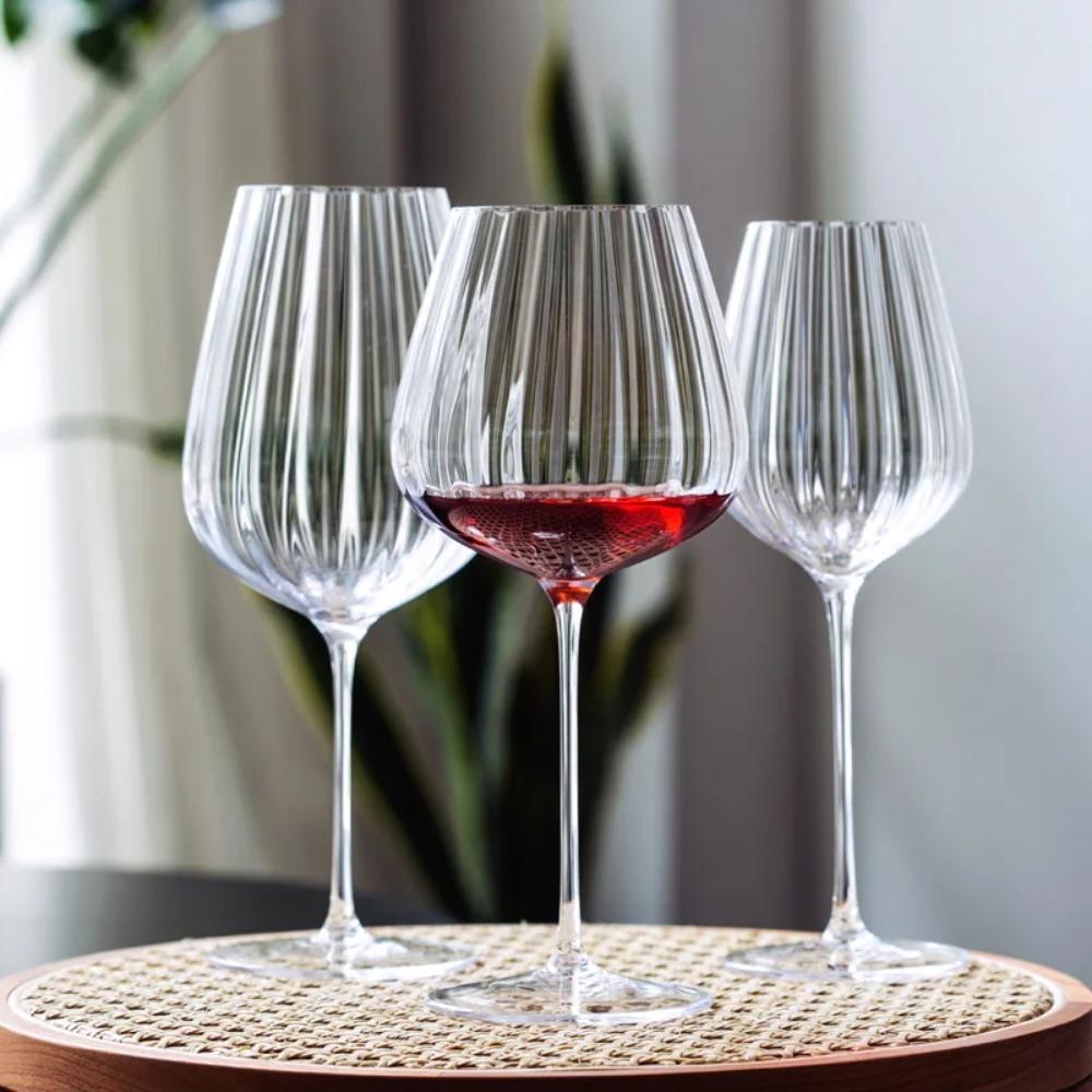 Transparent Corrugated Crystal Glass with High Aesthetic Value Home Wine Glasses Party Champagne Christmas Gifts Light Luxury