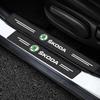 4Pcs Car Door Plate Carbon Fiber Threshold Protector Sticker Decals  For Skoda Octavia Octavia Kodiaq Karoq Kodiaq Superb Karoq VisionS