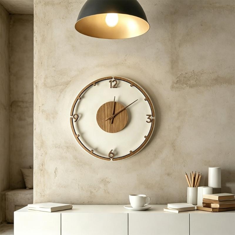11 Inch Silents Rustics Wooden Wall Clock Battery Operated,Analog Wall Clock for Living Room Bedroom Kitchen Home Decors