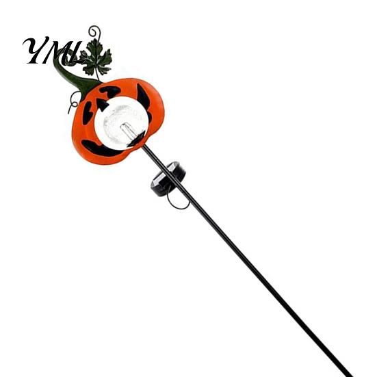 Outdoor Night Lighting for Trails Halloween Pumpkin Solar Yard Light, Garden Stake Light with Warm Glow Glass Decorative Pathway Ball, Powered