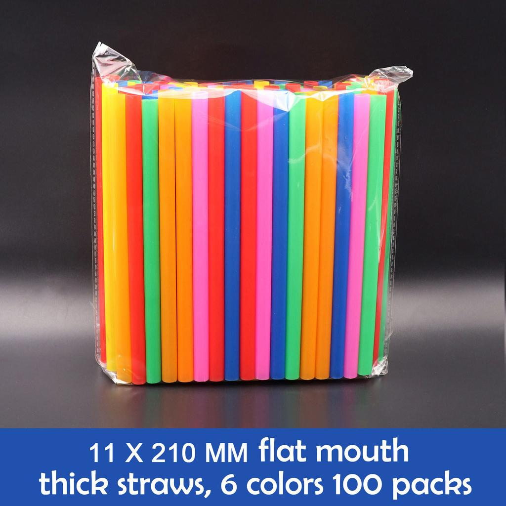Disposable Flat Mouth Straw Pearl Milk Tea Coarse Straw Plastic Straight Tube