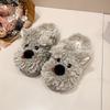 Women's Cute Cartoon Plush Slippers - Warm and Warm Countertop Cotton Winter Home Slippers Girls Sweet Thick Bottom Plush Casual Indoor Shoes