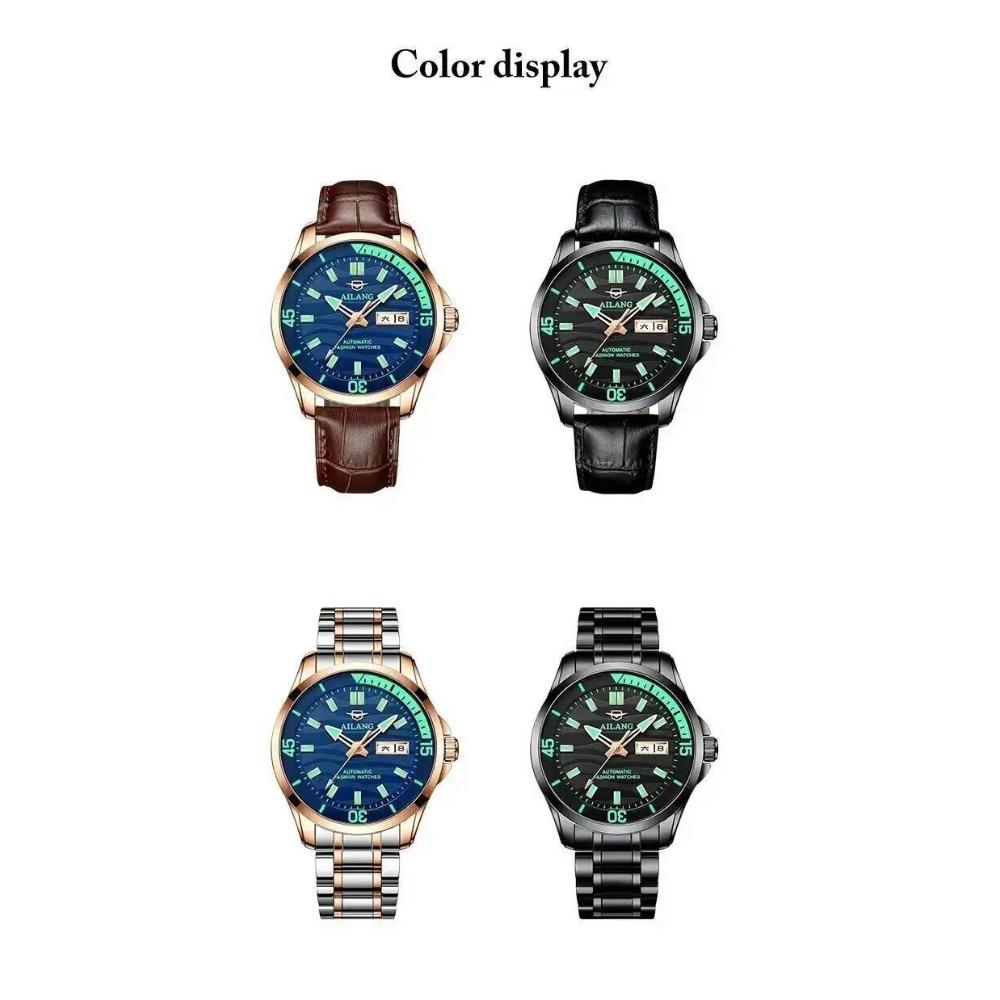 AILANG 8829 Fashion Men's Automatic Mechanical Watches Dual Calendar Luminous Hands Watch Business Watches for Man reloj hombre