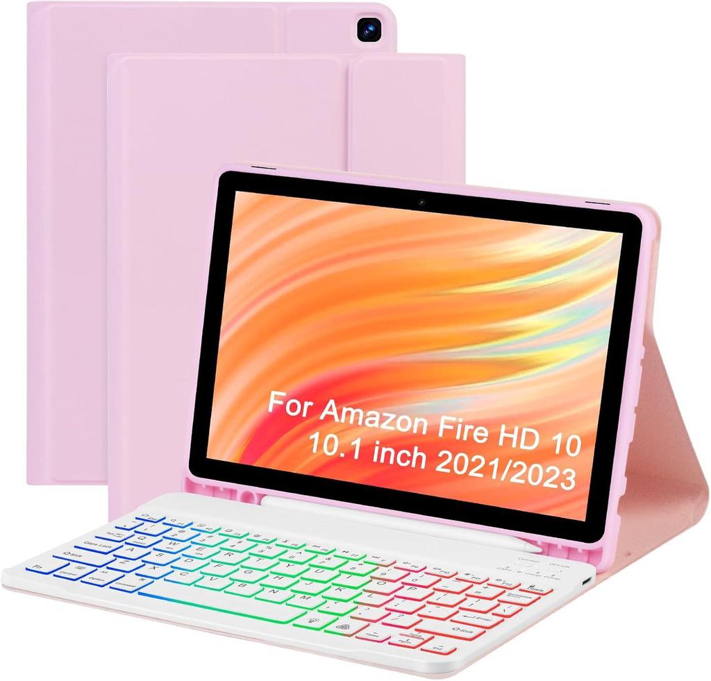 Kit Tabletă Fire HD 10.1" cu Tastatură Magnetică Bluetooth și Protecție Iluminată 11