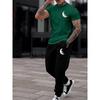 Casual Men's Casual Men's Short-sleeved Shirt and Long Pants, a Fashionable Street Style Two-piece Set