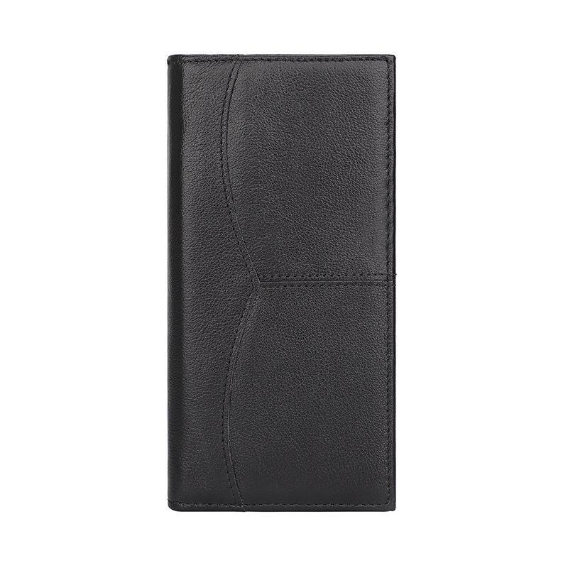 Jiameida Men's Genuine Leather RFID Long Business Wallet - Nappa Leather with Zipper