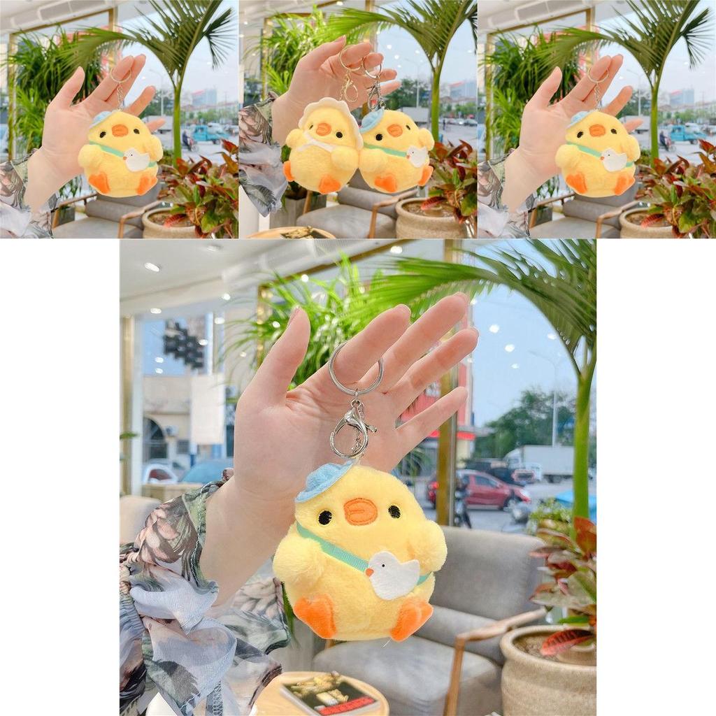 Cute Little Yellow Chicken Plush Toy Doll Pendant Keychain Netred Gift For Kids