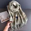 New Fashion Stripes Women's Winter Scarf Imitation Cashmere Warm Shawls Wraps Thicked Pashmina Female Blanket Scarves