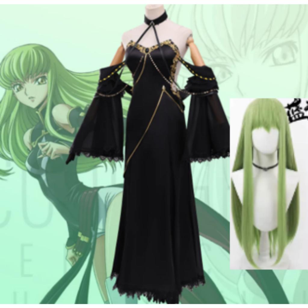 Code Geass CC Kostium Cosplay I Peruki Lelouch z Buntu C.C. Kombinezony Hangyaku No Lelouch Królowa CC Kaftan