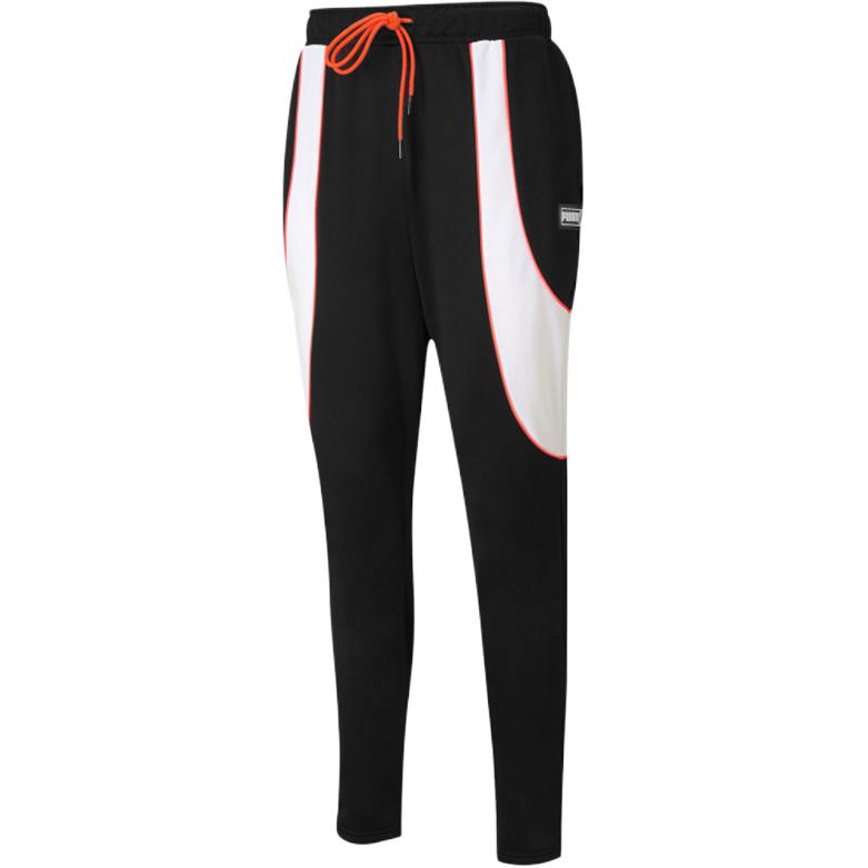 Puma Fs Track Pant Logo Print Reflective Color Block Knitted Sports Pants Men Bottoms Black 530510-02