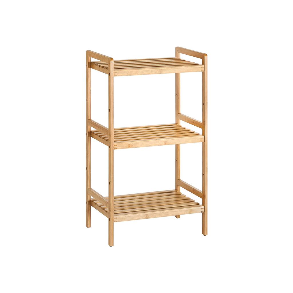 SONGMICS 3-Tier Bamboo Storage Rack for Bathroom, Kitchen, Bedroom, 45 x 31.5 x 80 cm, Natural