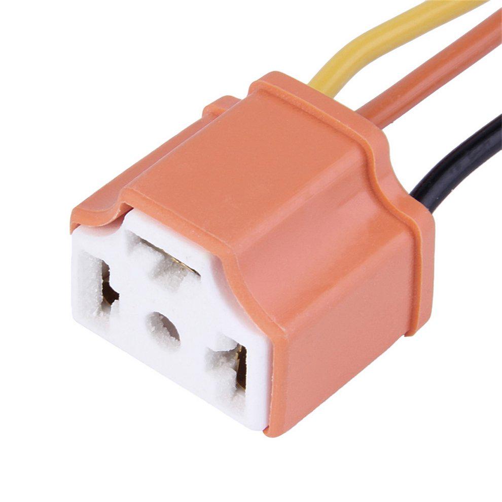 2x H4 Cerámica Bombilla Soporte Enchufe Conector De Cableado De Faros Faro Alambre Socket