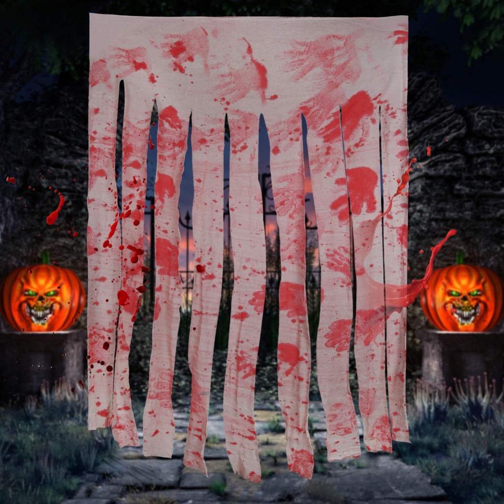 Scary Theme Halloween Doorway Curtains Hanging Halloween Tapestry  Window