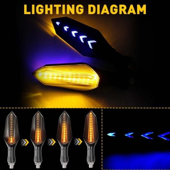 4 Pack Universal Motorcycle Turn Signals Lights AmberBlue For Suzuki DRZ400S