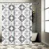 Modern Bathroom DecorStylish Black White Snowflake Shower Curtain Set for Bathrooms Unstitched Fabric 180 x 274cm