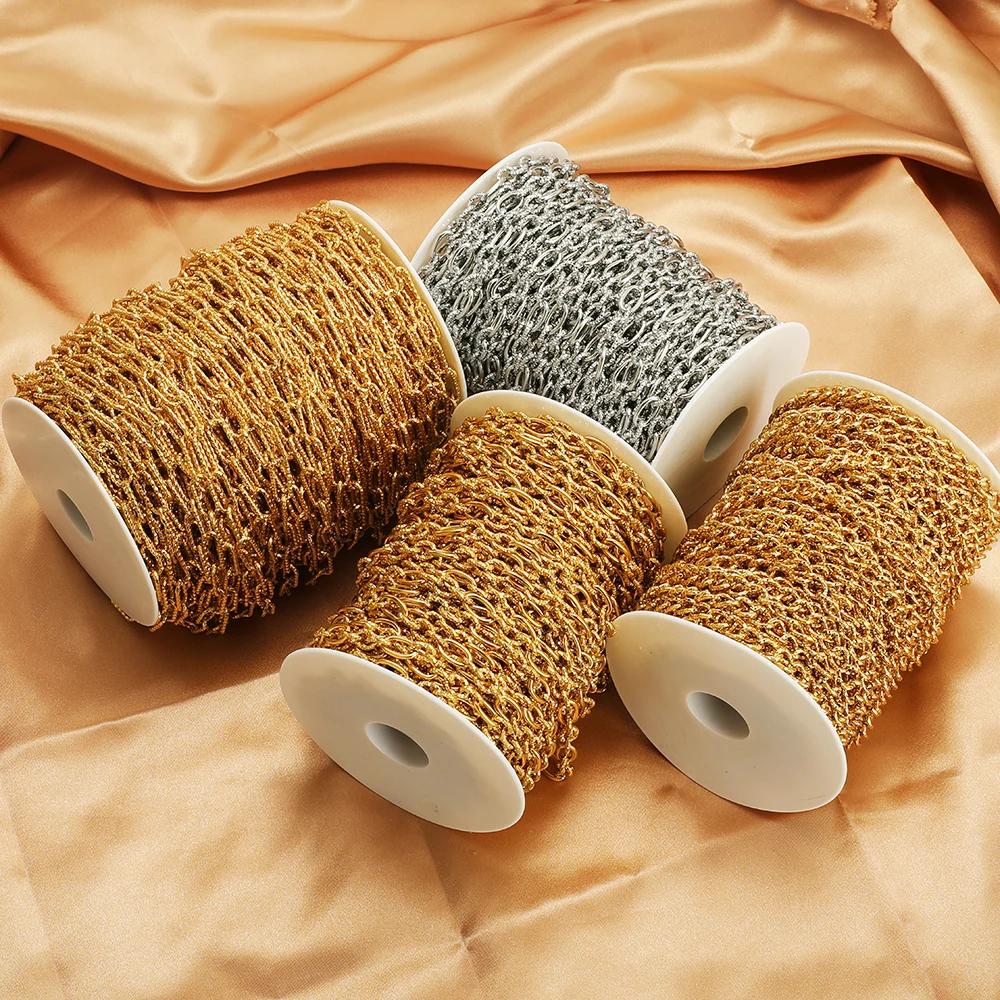 1 Meter Stainless Steel Gold 3:1 O Link Rolo Cable Chunky Chains for DIY Jewelry Making Bracelets Supplies Necklace Findings