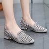 Fashion GKTINOO Women Mesh Pumps 3cm High Heels Summer Breathable Hollow Out Dress Shoes Sandals Round Toe Slip On Big SIze 42