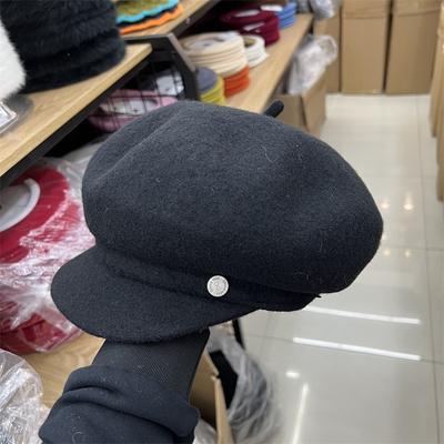 Solid Color Sheep Cap Women's Autumn and Winter Literary and Retro Newsboy Hat Painter Hat