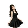 Rose French Life Four-meter Skirt Bow Sleeveless Waist Dress Skinny Slightly Red Dress