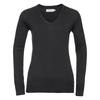 Russell Collection Ladies/Womens V-Neck Knitted Pullover Sweatshirt
