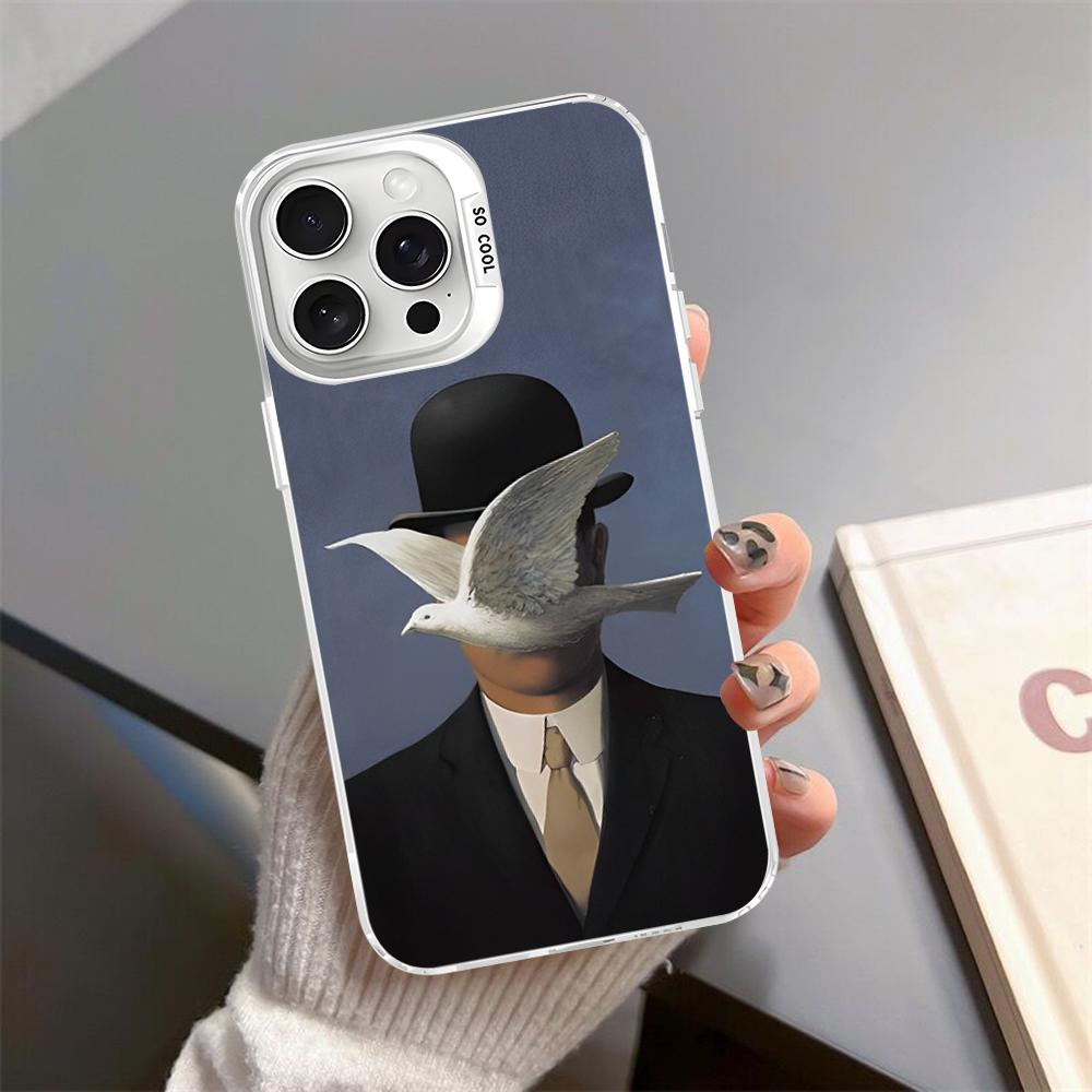 

Ren Magrittes paint Phone Case For iPhone 16 15 14 13 12 11 Pro Max X XR XSMAX Matte Shockproof Back Cover iPhone 16