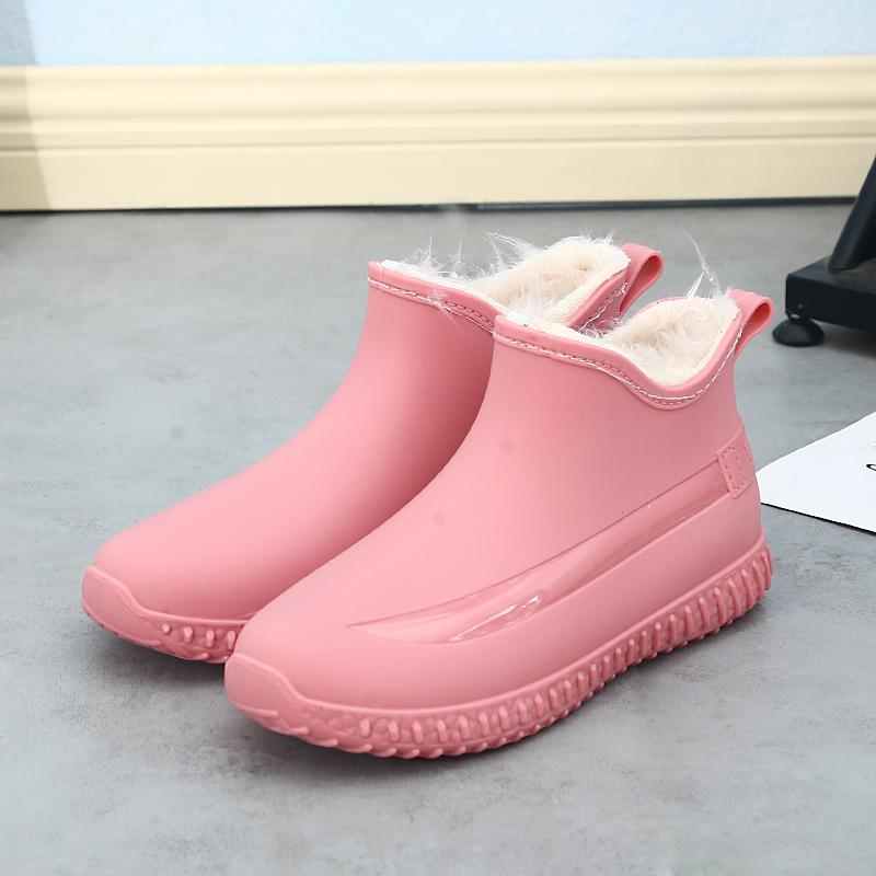 Fashion Rain Shoes Women Wear Waterproof and Non-slip Internet Celebrity Water Shoes Short Tube Japanese Thick-soled Rubber Shoes Wear-resistant