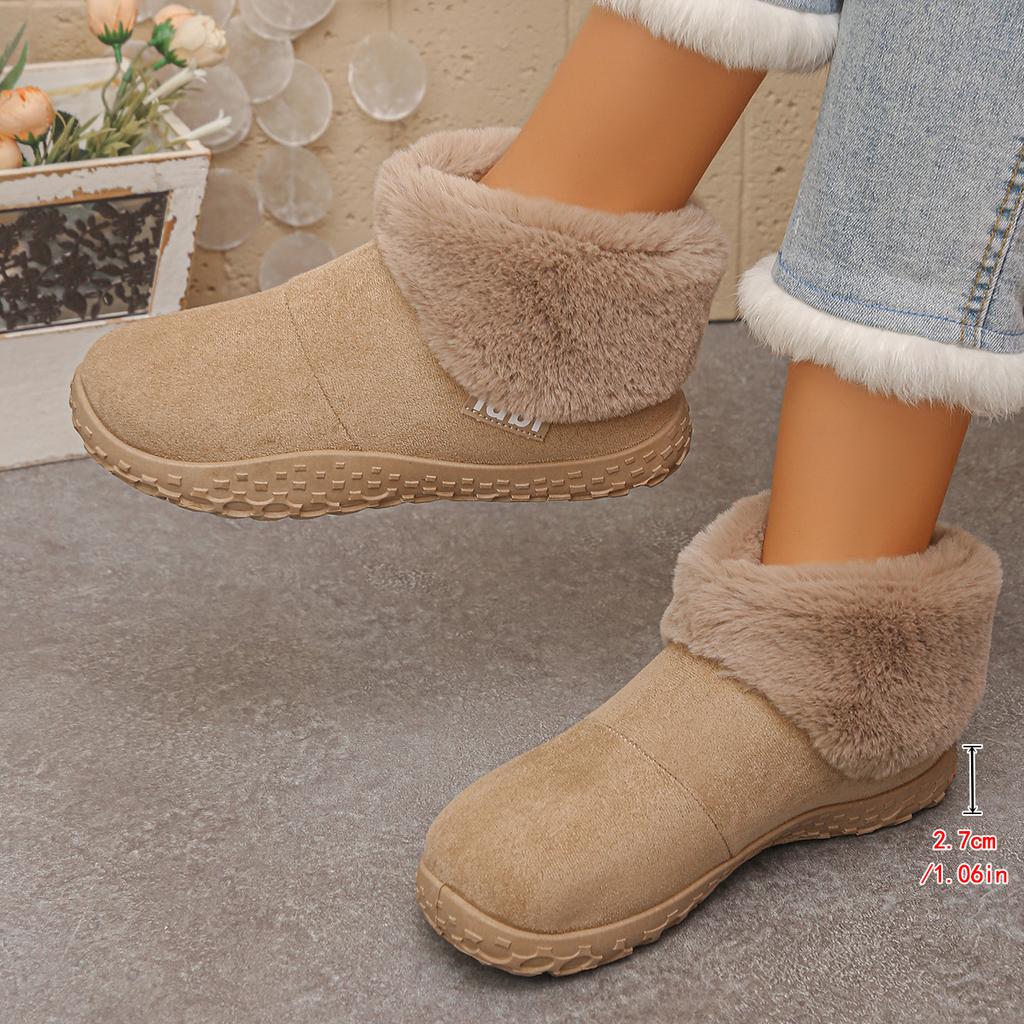 New fashion snow boots women's autumn and winter new casual thick-soled short tube piled thickened warm versatile cotton shoes