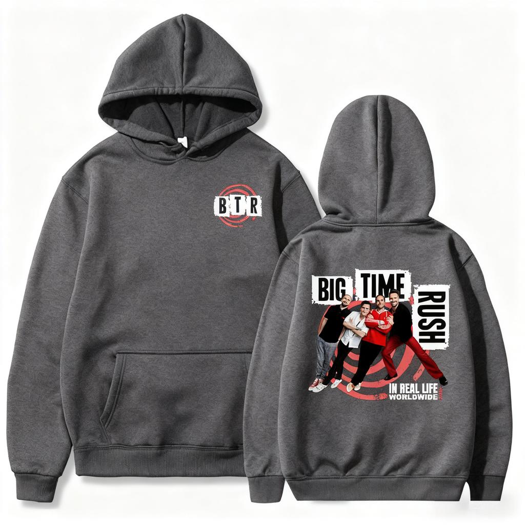 BTR IM ECHTEN LEBEN WELTWEITE TOUR HOODIE Big Time Rush Band Mode Sweatshirts mit Kapuze Langarm Herren Damen Pullover Streetwear