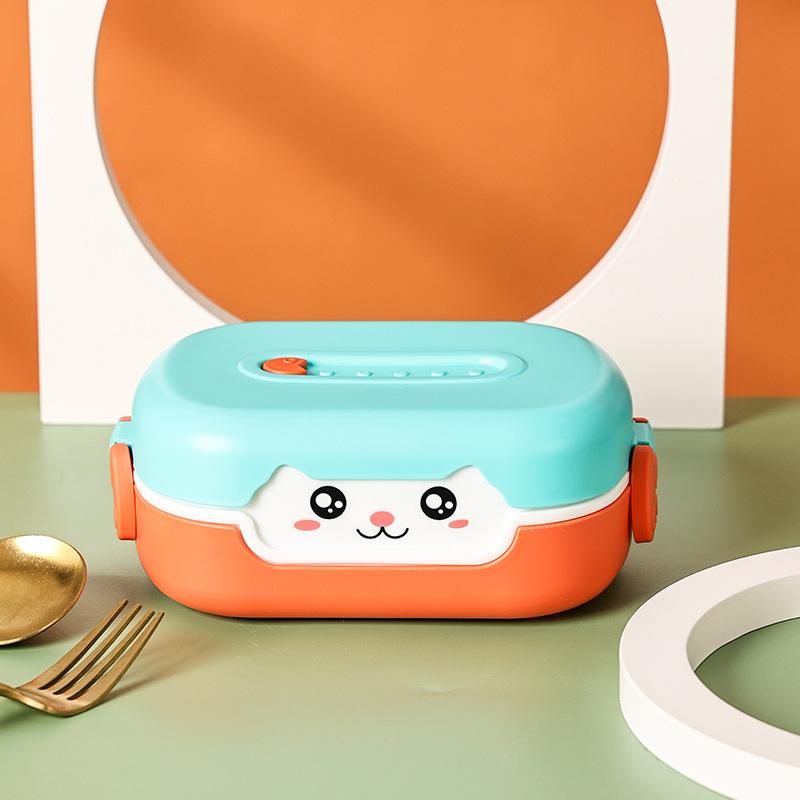 Portable Hermetic Lunch Box 2 Grids Children School Student Bento Box Food Vegetables Containers Leakproof Sealed Lunch Boxes