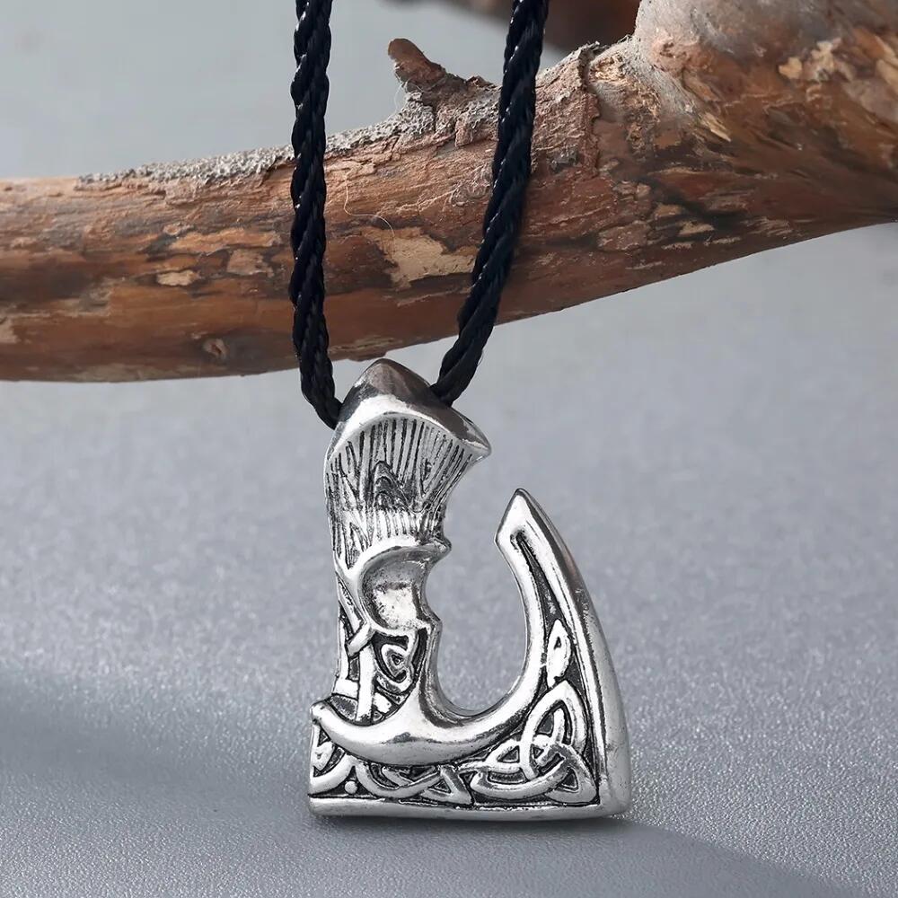 Kinitial Antique Bronze Color Slavic Perun Big Axe Pendant Necklace Jewelry Viking Slavic Necklaces fit for Men s Jewelry 45cm