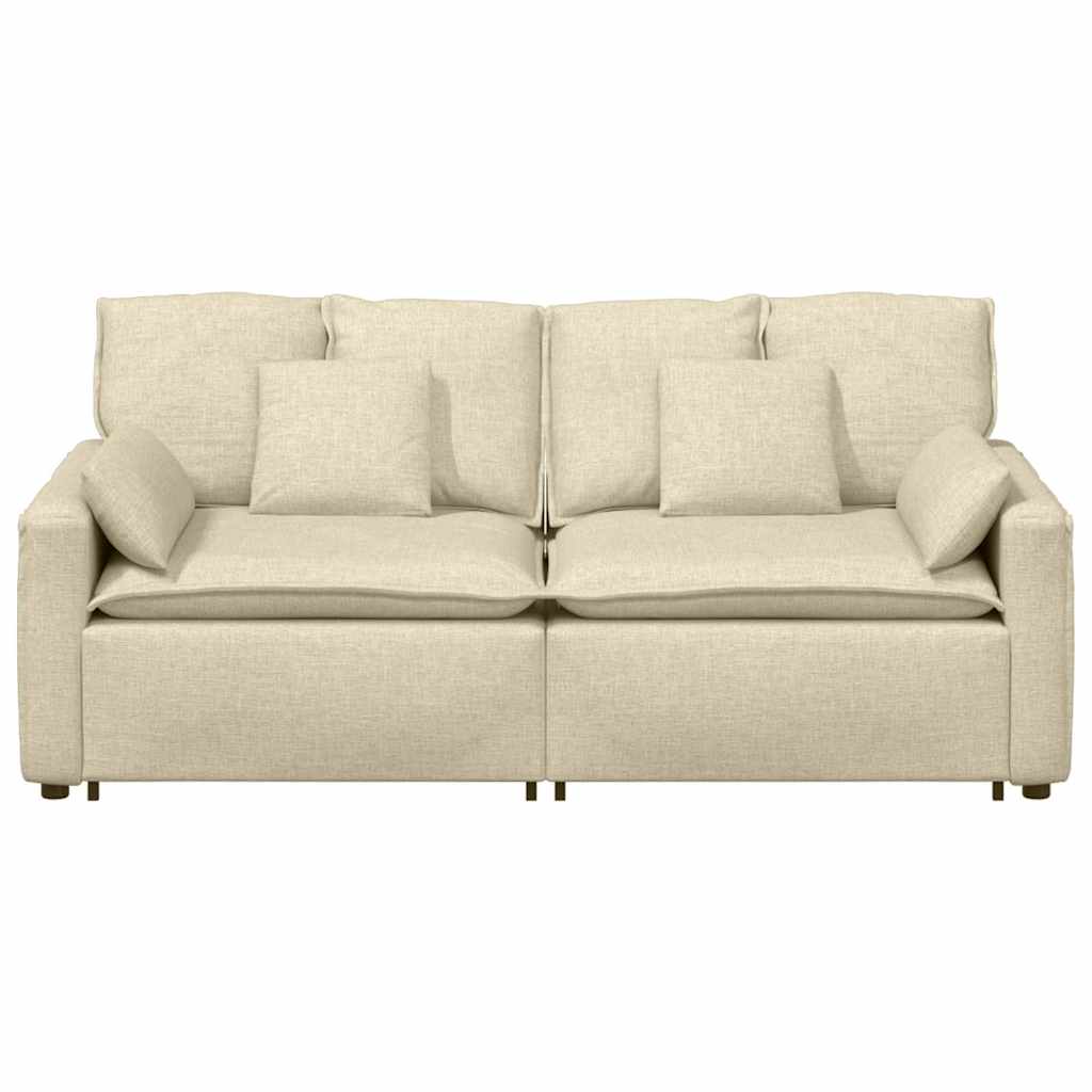 Modular Sofa with Cushions Cream