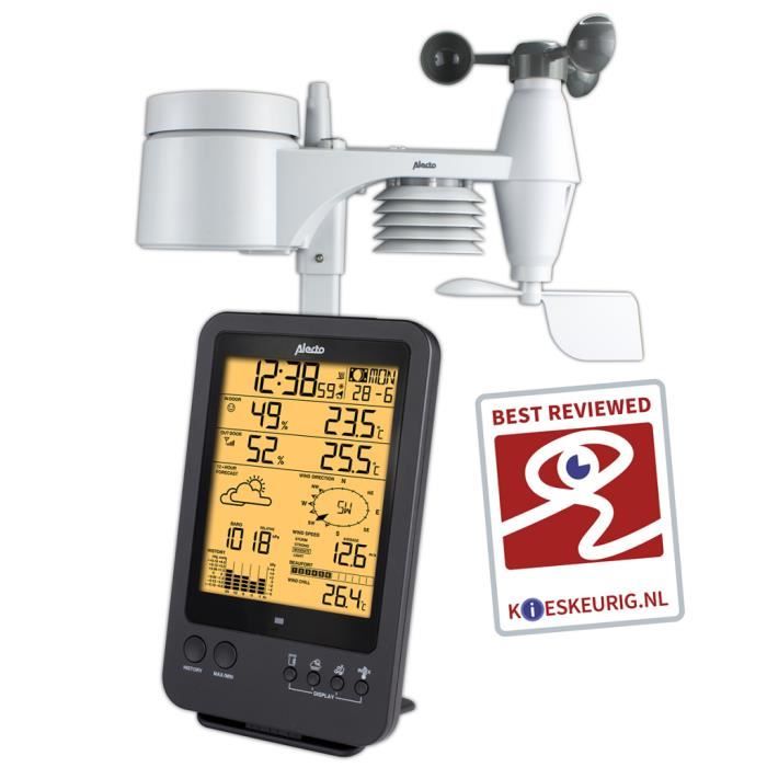 Alecto station météorologique sans fil ws-4700 noir