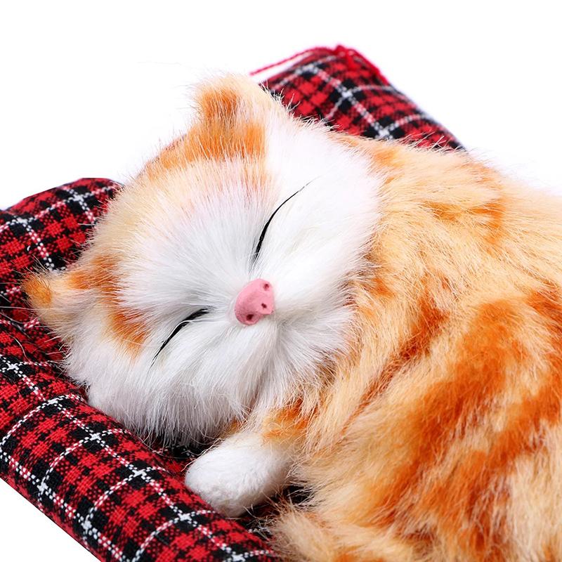 Lovely Plush Kittens Doll Toy Home Decoration Car-Styling Car Ornaments Cute Simulation Sleeping Cats Dashboard Decoration