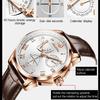 JINSHIDUN Multi-functional Hollow Pointer Fashion Small Second Dial Fully Automatic Mechanical High-end Men's Watch