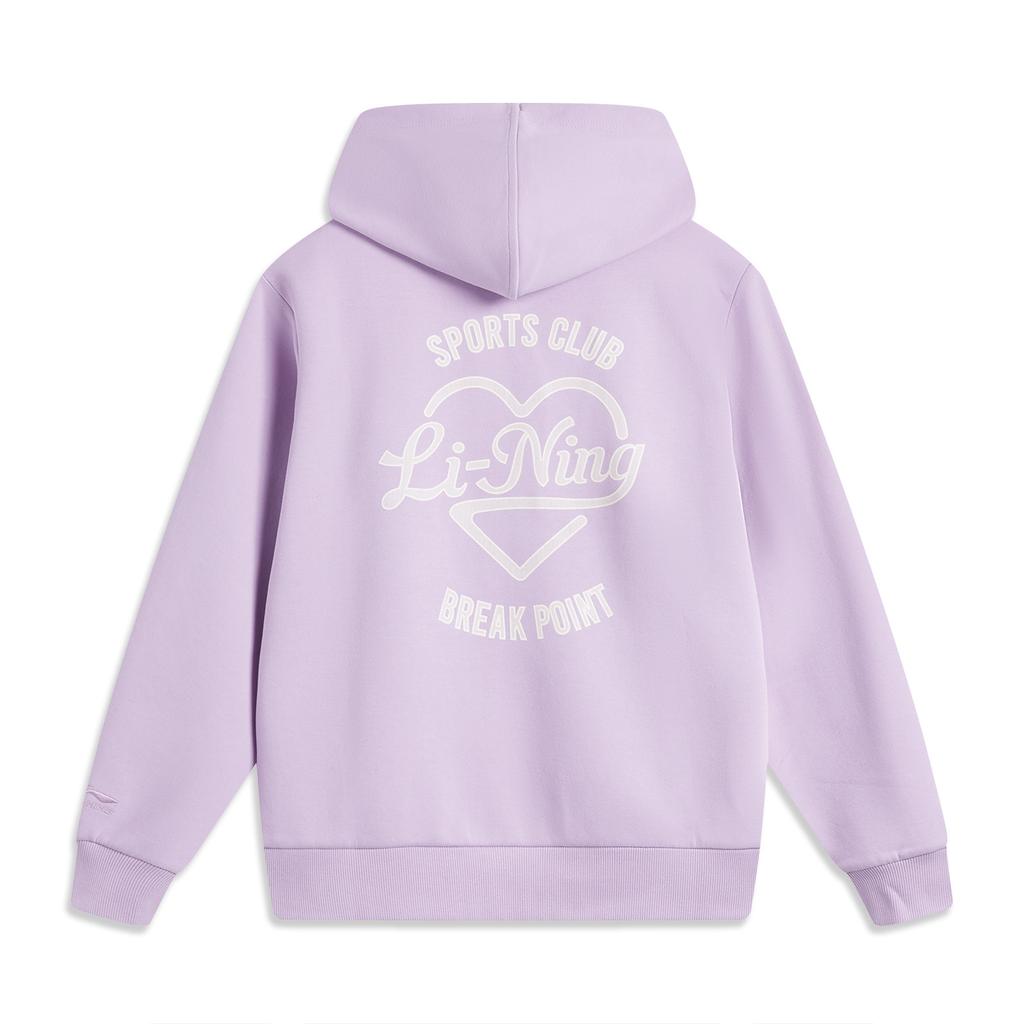 Li Ning Sports Trend Series Fashion Versatile Moisture Wicking Hoodie Women hoodies Twilight-Purple AWDU454-7