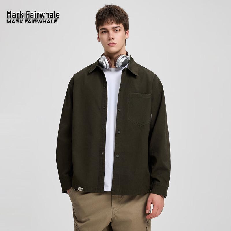 Mark Fairwhale Men's Casual Solid Long Sleeve Shirt