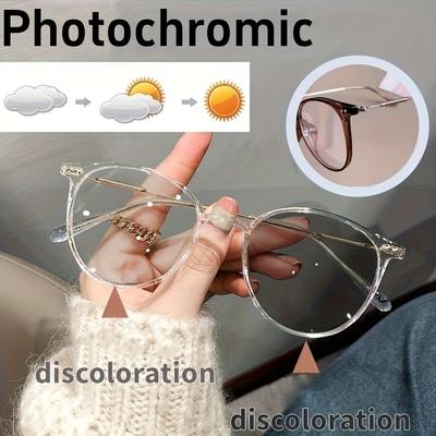 1 Stück farbwechselnde Brille mit Übergangsgläsern für Männer und Frauen, stilvolles Computergestell, geeignet für den täglichen Gebrauch