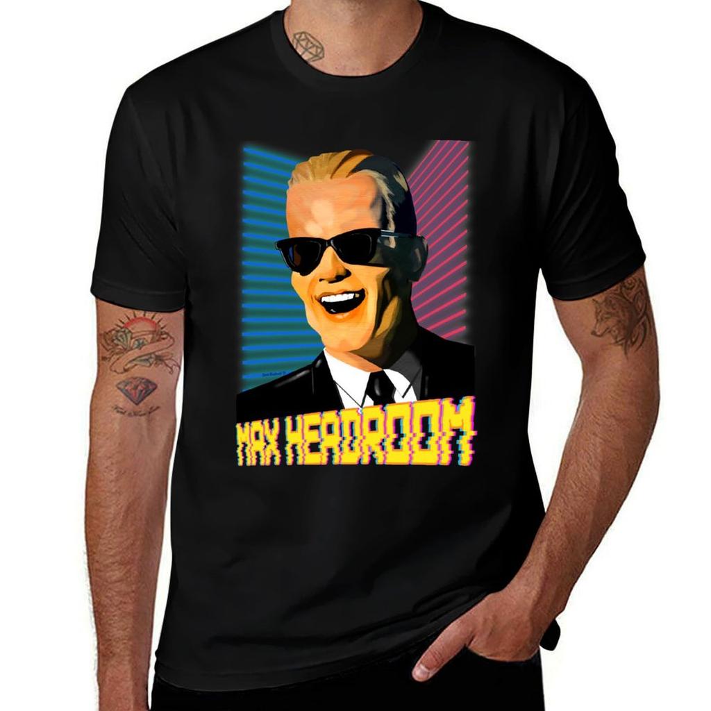 Max Headroom 2021 T-Shirt Unisex T-Shirts Baumwoll-T-Shirts Für Unisex Baumwolle Lustiges T-Shirt