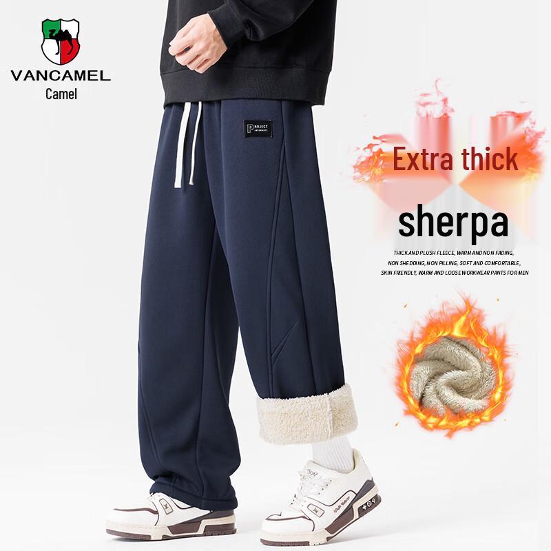 VANCAMEL Men's Winter Lamb Fleece Casual Pants