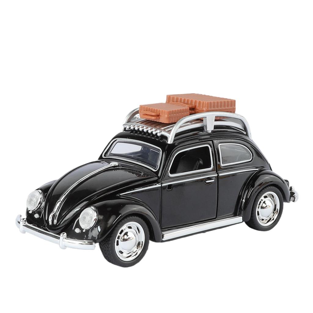 1/32 Volkswagen Beetle Alloy Die-cast Car Model Sound and Light Bring Back Pull Function Vehicle with Base Ornament Children's Gift