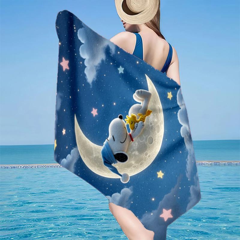 Snoo-dog Dreams On The Moon Beach Towel, Super Soft Microfiber, Gift for Her/Him, Birthday, for Pool, Beach, Travel, Home Decor Fan gifts