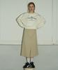 Soire A Line Cotton Skirt - Beige