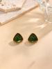 Gold-Plated Stainless Steel Triangle Resin Earrings - Versatile, Light Luxury Design