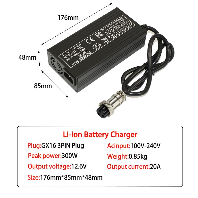 12.6V 10A 20A Lithium Battery Fast Charger 12V 12 Volt XT60 XT90 Connector For 3S 12 Volt Li Ion Charger Rapid Heat Dissipation